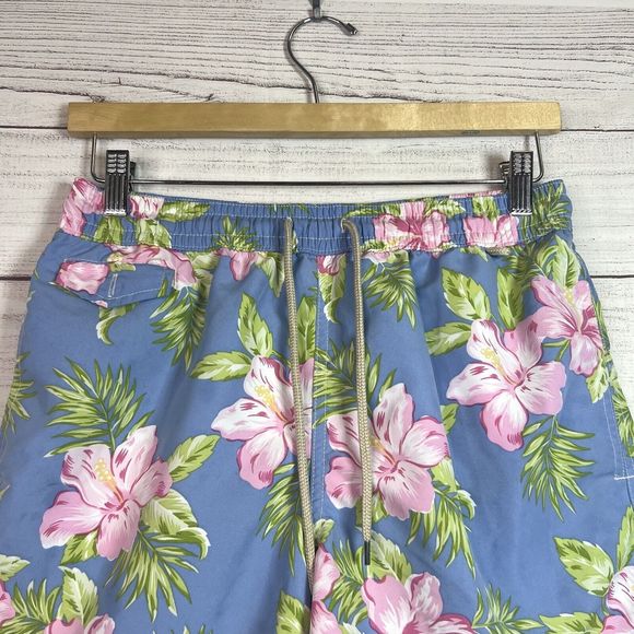 Polo Ralph Lauren Mens Blue Pink Floral Hawaiian Swim Trunks Size S - Picture 4 of 12